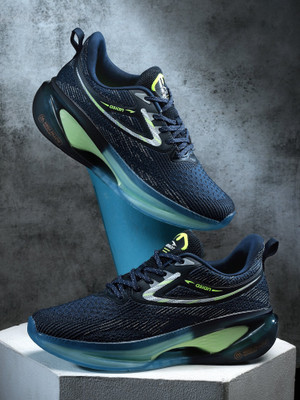 asian Running Shoes For Men(Navy, Green , 10)