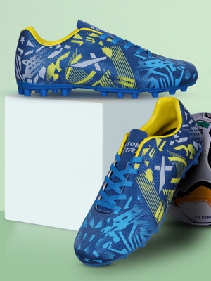 VECTOR X Fire Sporty Design Upper & Non Slip Sole Futsal Indoor Football Shoes For Men(Blue , 5)