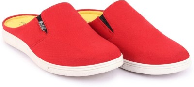 FAUSTO Casual Back Open Stylish Shoes Loafers For Men(Red , 7)