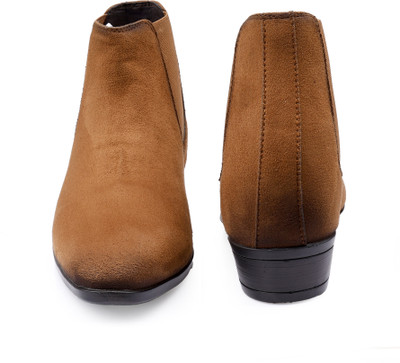YUVRATO BAXI Men's 9 CM hidden Height Increasing Tan Casual Formal Ankle Boot Party Wear For Men(Tan , 7)