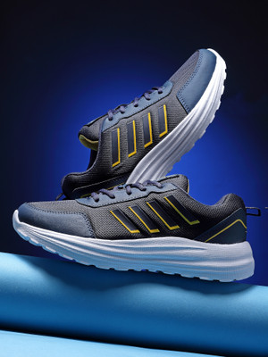 asian Casual Sneaker Shoes for Men | Soft Cushioned Insole Terminator-04 Running Shoes For Men(Navy, Yellow , 9)
