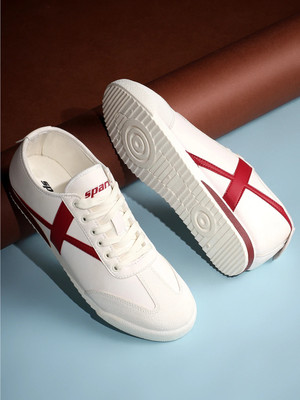 Sparx SM 4012 Sneakers For Men(White, Maroon , 7)