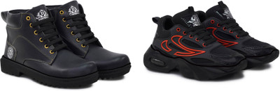 DARTKICK Versatile Casual Shoes for Men – Smart, Sleek & Comfortable Casuals For Men(Black, Black, Orange , 8)