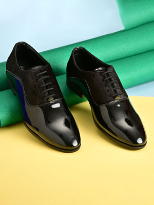 INVICTUS Men PU Formal Patent Oxfords Oxford For Men(Black , 9)
