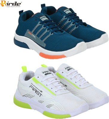 BIRDE Pack Of 2 Combo Comfortable Stylish Regular Wear Sports Shoe For Men Sneakers For Men(White, Blue, White)