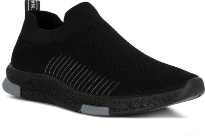 London Rag Plumers Knitted Slip On Walking Shoes Sneakers For Men(Black , 7)