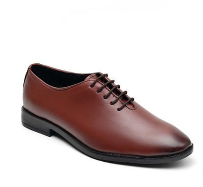 Dagga Dagga Men’s Genuine Leather Wholecut Oxford Shoes – Formal Lace-Up Office Wear Oxford For Men(Brown , 6)