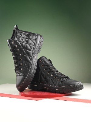 Bucik BCK4026 Lightweight Comfort Summer Trendy Premium Stylish High Tops For Men(Black)
