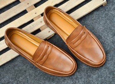 TOASTY TOES Stylish PartyWear Casual Shoes Loafers For Men Loafers For Men(Tan , 8)