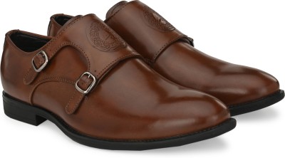 aadi Synthetic Leather TPR Monk Strap For Men(Brown)