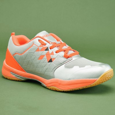 AVANT FluidX 2.0 Badminton Shoes|Non Marking Shoes| EVA Sockliner for Plush Comfort Badminton Shoes For Men(Grey, Orange)