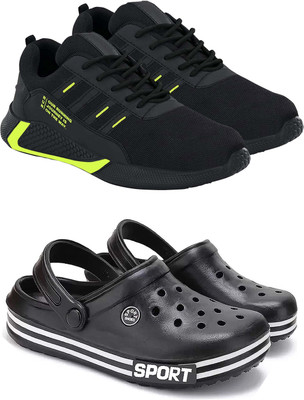 ABN Men's Lightweight Running Shoes – Comfortable, Stylish Casual Shoes for Walking Casuals For Men(Black , 8)