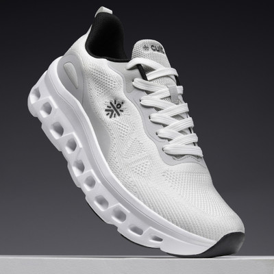 Cult Walking Shoes Breathable Knitted Upper Enhanced Cushioning Enhanced Grip Walking Shoes For Men(White, Black , 6)