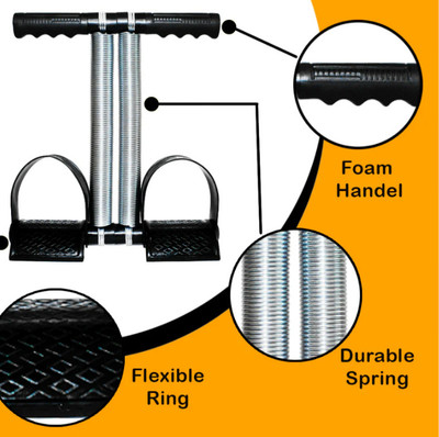 Fitdex Tummy Trimmer with Double Spring for Burn Calories & Tone Muscles Ab Exerciser(Black)