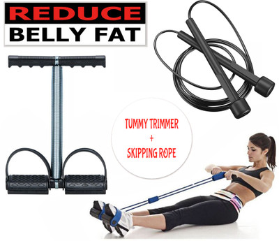 BQH Single Tummy Trimmer and Skipping Rope Combo for Men/Women Ab Exerciser(Multicolor)