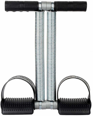Samrat Traders tummy trimmer double spring Ab Exerciser (Multicolor) Ab Exerciser Ab Exerciser(Black, Silver)