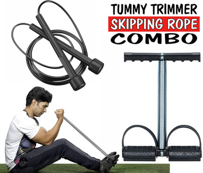 BQH Single Tummy Trimmer Skipping Rope Combo pack for Fitness | For men & women Ab Exerciser(Multicolor)