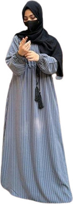 MM COLLECTION Georgette Self Design Burqa With Hijab(Grey)