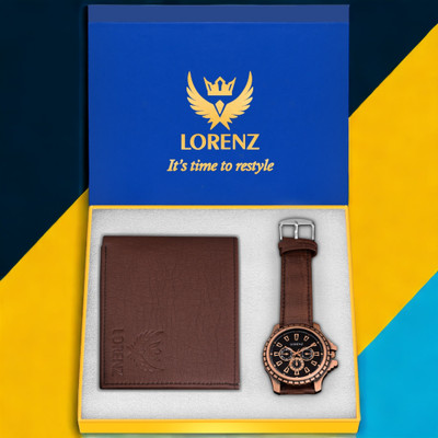 LORENZ CM-1054WL-BRN_FBA Luxury Gift Set Analog Watch  - For Men