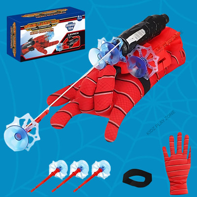 KIDZ PLAY ZONE Spiderman Web Shooter Cross Bow Launcher, Spider Glove Man Web Shooting Toy(Red)