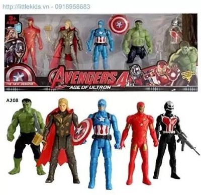 teezy Avengers 4 set of 5 superheroes Action Figures Toy for Kids_A059(Multicolor)