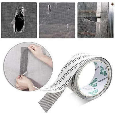 NALIXX Non-toxic and Safe Materials, Safe for Indoor and Outdoor Use Window Screen Repair Kit Tape(Set of 2, Black)