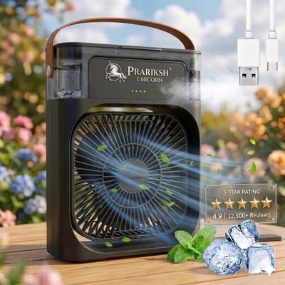 PRARIKSH UNICORN 3 Spray Modes and Compact AC Cooler Fan for Home, Office. Cooler(Black Mini Portable Air Cooler Fan For Room and Baby Cooler)