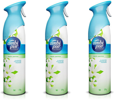 Ambipur Jasmine Spray Jasmine Air Effect Room Freshner Which Eliminates Odour and Freshness(3 x 275 g)