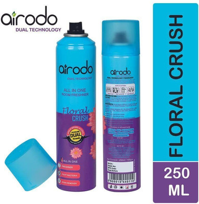 AIRODO Floral Crush Air Freshener with Dual Technology, Easy Push and Spray Spray
