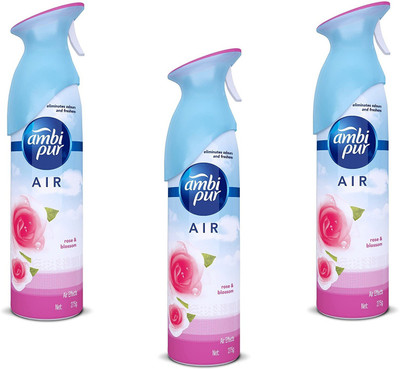 Ambipur Rose Spray Rose Air Effect Room Freshner Which Eliminates Odour and Freshness(3 x 275 g)