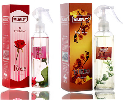 Wildplay rose, turbo Spray Rose 250ml room freshener 1pc. and Turbo 250ml room freshener 1pc.(2 x 125 ml)