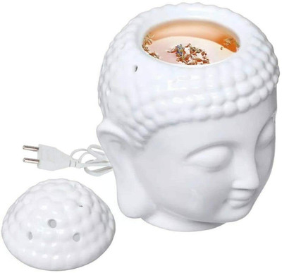 PeepalComm Elec-Buddha Diffuser with Dimmer Switch to Control Fragrance & Light J With 2 Aroma Oil, Diffuser Set Premium Electric Buddha Diffuser White Ceramic Night Light Lamp with Dimmer Switch to Control Fragrance & Light Intensity K(1 Units)