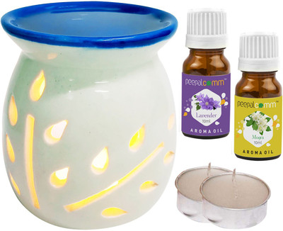 PeepalComm Lavender, Mogra Diffuser Set, Aroma Oil PC-TOPBLUEDIFF-2TL-LV-MOG(5 x 4 ml)