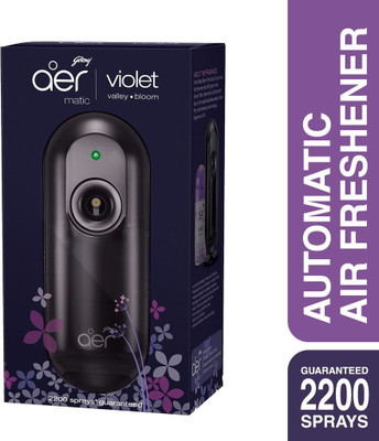 Godrej aer matic, automatic air freshener kit with flexi control violet valley bloom Automatic Spray aer matic, automatic air freshener kit with flexi control violet valley bloom(225 ml)