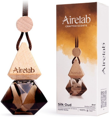 Airelab Silk Oud Car Freshener Diffuser Silk Oud Car Diffuser | Brown Crystal | 40% Essential Oils | 60-Day Freshness(8 ml)