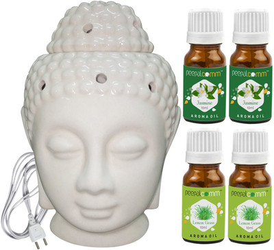 PeepalComm Jasmine, Lemongrass Diffuser Set PC-EBUDDHA130-2JAS-2LG(5 x 8 ml)