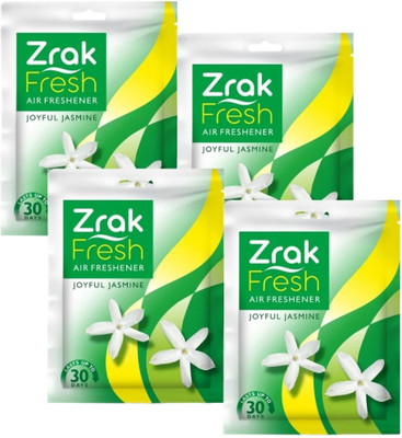 Zrak Joyful Jaismine Blocks Perfumed Air Freshener Joyful Jaismine Fragrance For Home, Bathroom, Toilet, Car & Wardrobe(4 x 1 Units)