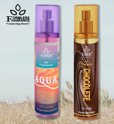 Formless Aqua &, Chocolate Room Air Freshener Car Freshener Spray Aqua & Chocolate 250ml Each(2 x 250 ml)