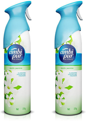 Ambipur Jasmine Spray Jasmine Air Effect Room Freshner Which Eliminates Odour and Freshness(2 x 275 g)