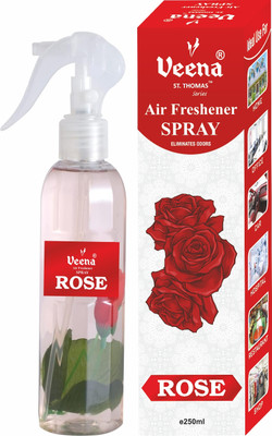 Veena Air Freshener Spray/Room Freshener / Car Perfume 250 ml Rose Car Freshener Spray Air Freshener Spray Rose Fragrance 250 ml(250 ml)