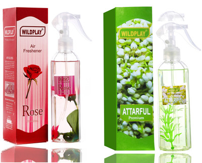 Wildplay rose, attarful Spray Rose 250ml room freshener 1pc. and Attarful 250ml room freshener 1pc.(2 x 125 ml)