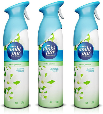 Ambipur Jasmine Car Freshener Spray Air Effect Exotic and Jasmine Air Freshener - 275 gm (Pack of3)(3 x 275 g)