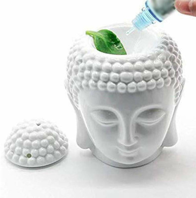 PeepalComm [Combo]R Premium Ceremic Buddha Aroma Oil Diffuser With 10 Pcs T-Light Candles,1 Aroma Oil, Diffuser Set [ Combo Pack ] Aroma Oil Buddha Diffuser With 1 Pack Of 10 Pcs T-Light Candles & 1 10 Ml High Scented Aroma Oil Set For All Air Freshner ( Best For Gift ) J(1 Units)