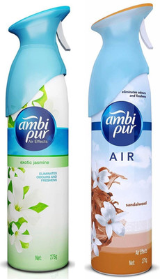 Ambipur sandal, jasmine Spray sandalwood and exotic jasmine air freshener spray(2 x 275 g)
