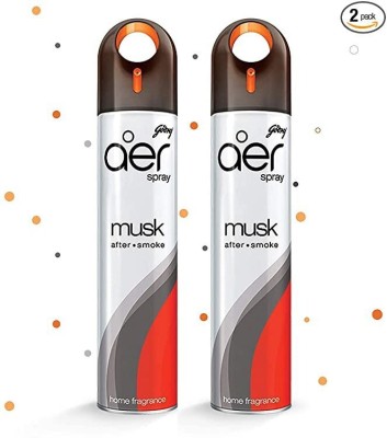 Godrej AER MUSK AFTER SMOKE ROOM FRESHNER PACK OF 2 Spray(2 x 240 ml)