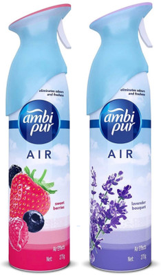 Ambipur Fruity Car Freshener Spray sweet berries and lavender air freshener spray(2 x 275 g)