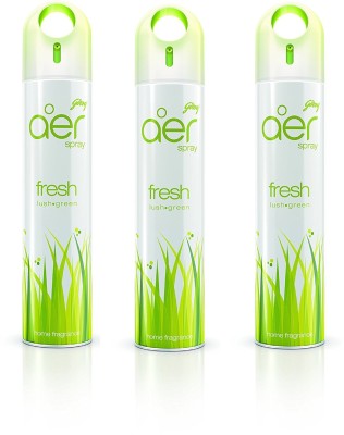 Godrej Aer AIR FRESHENER Fresh Lush Green (SET OF 3) Spray (900 ml) Spray(3 x 220 ml)