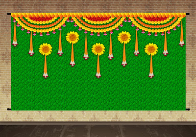 HARSHAD CREATION Multicolor Backdrop Decoration Curtain Cloth 5ft x 8ft (60inch x 96inch)