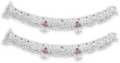 SONU SELECT Indian Traditional White Metal Anklets Payal Designer Fancy Collection Alloy Anklet(Pack of 2)