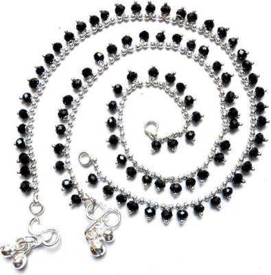 BHARTI TRADERS Silver Plated Anklets Payal Ghungaroo for Women and Girls Copper Anklet(Pack of 2)